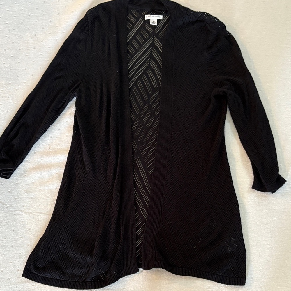 Croft & Barrow Black Open-Front Cardigan